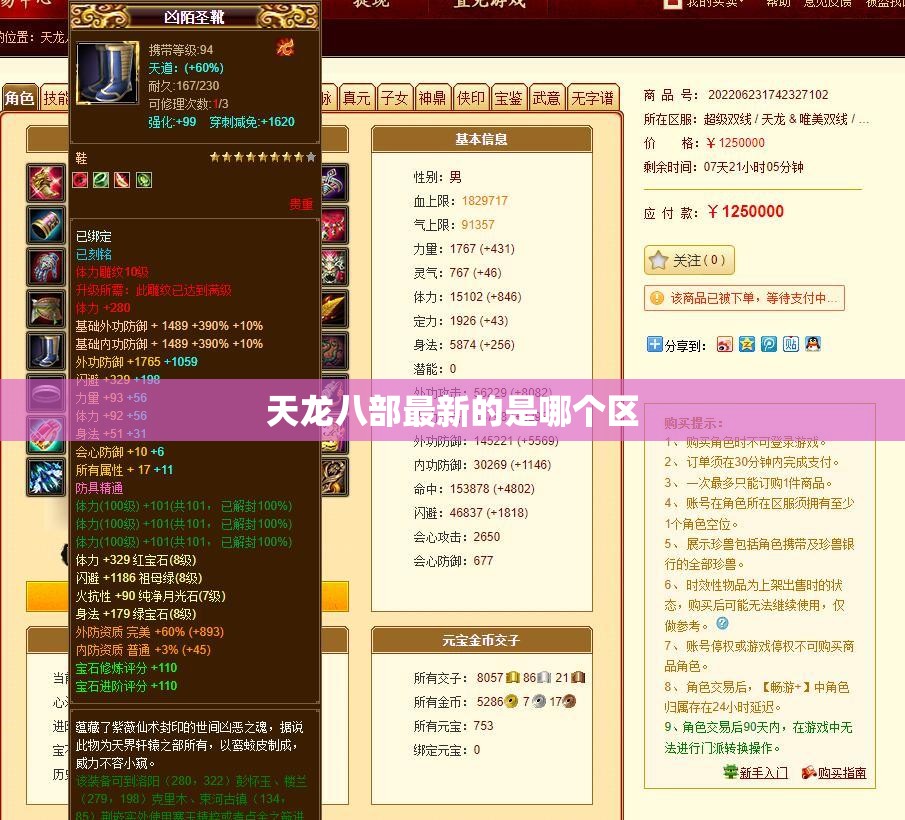 天龙八部最新的是哪个区 天龙八部最新的是哪个区