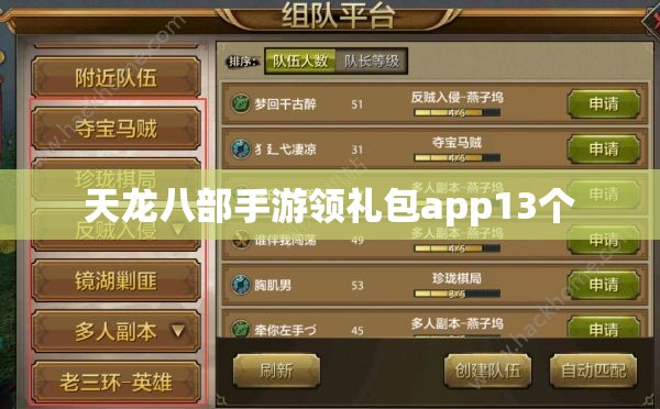 天龙八部私服领礼包app13个