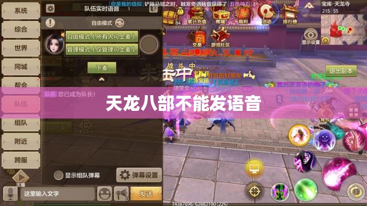 天龙八部不能发语音 天龙八部不能发语音