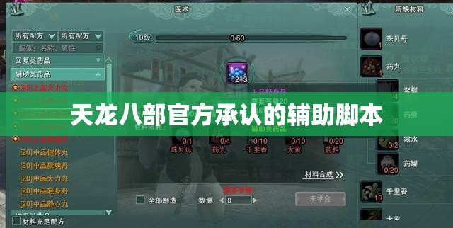 天龙八部官方承认的辅助脚本