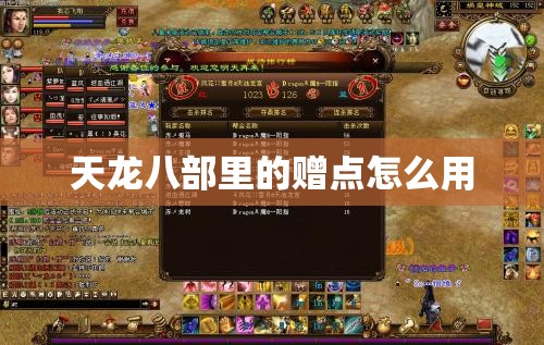 天龙八部里的赠点怎么用
