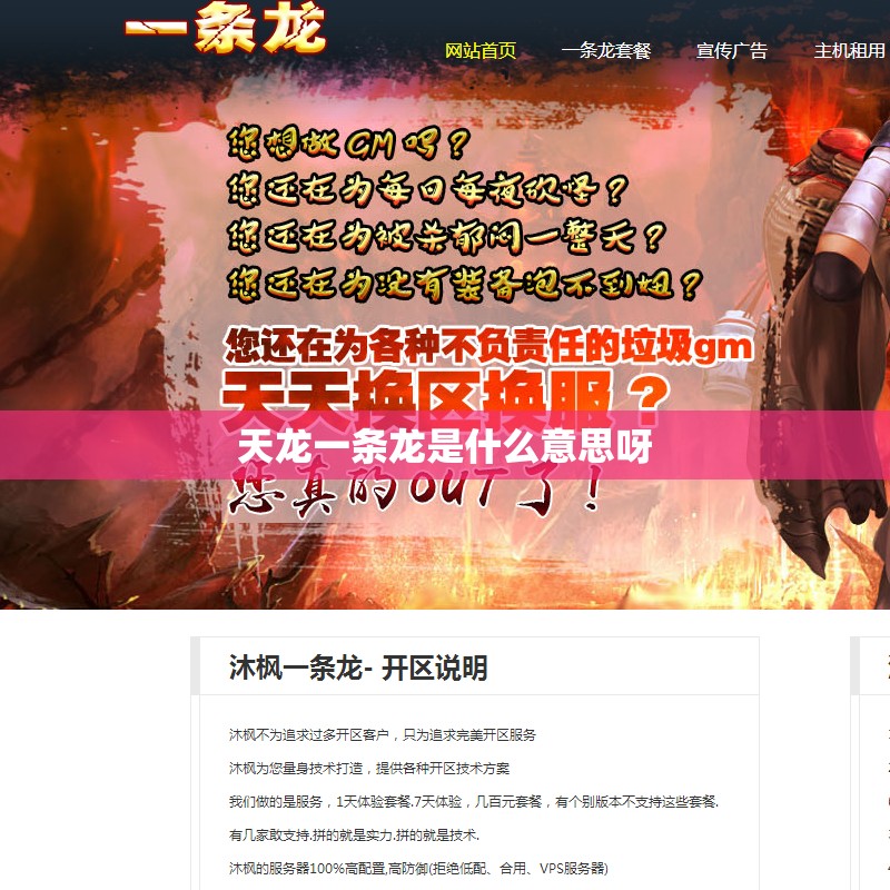 天龙一条龙是什么意思呀 天龙一条龙是什么意思呀