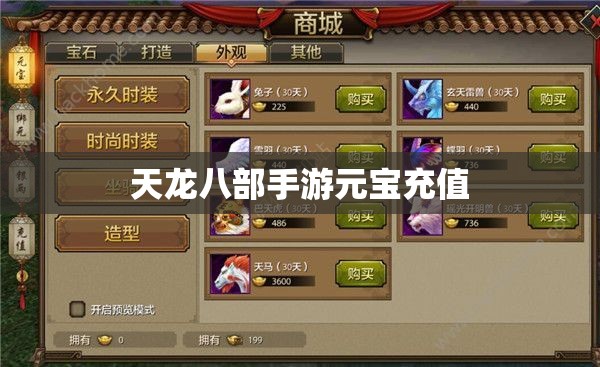 天龙八部私服元宝充值