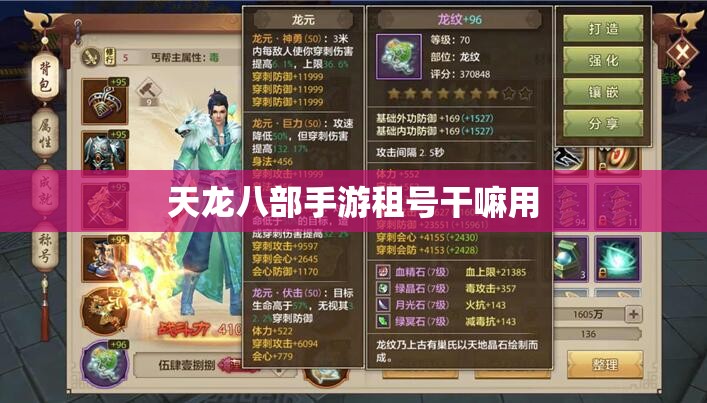 天龙八部私服租号干嘛用