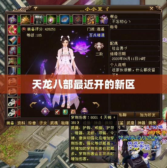 天龙八部最近开的新区