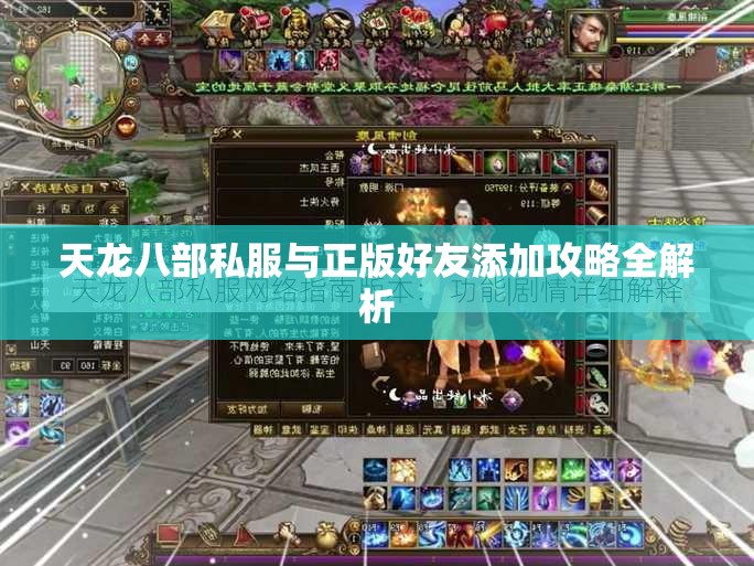 天龙八部私服与正版好友添加攻略全解析