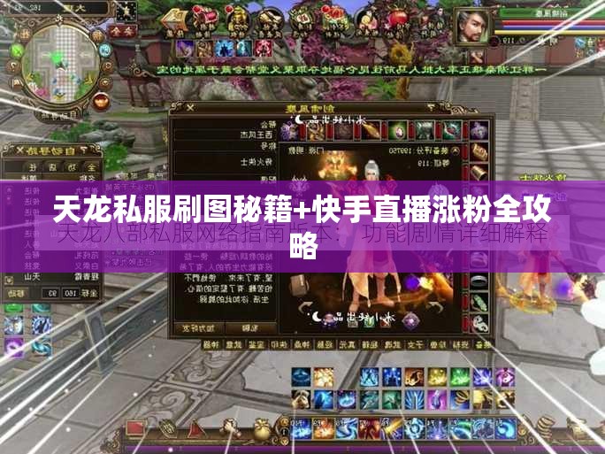 天龙私服刷图秘籍+快手直播涨粉全攻略 天龙私服刷图秘籍+快手直播涨粉全攻略