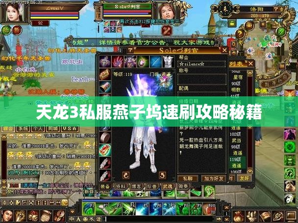 天龙3私服燕子坞速刷攻略秘籍 天龙3私服燕子坞速刷攻略秘籍