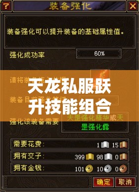 天龙私服跃升技能组合突破秘技 天龙私服跃升技能组合突破秘技