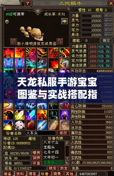 天龙私服手游宝宝图鉴与实战搭配指南 天龙私服手游宝宝图鉴与实战搭配指南