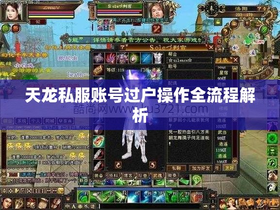 天龙私服账号过户操作全流程解析 天龙私服账号过户操作全流程解析