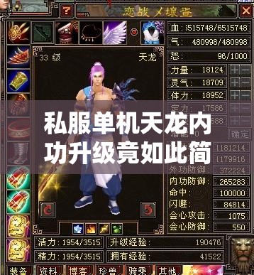 私服单机天龙内功升级竟如此简单? 私服单机天龙内功升级竟如此简单?
