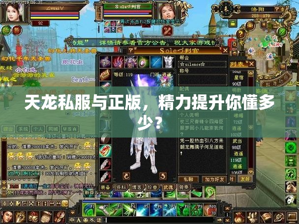 天龙私服与正版,精力提升你懂多少? 天龙私服与正版,精力提升你懂多少?