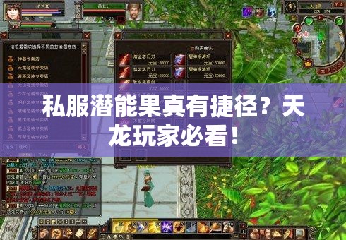 私服潜能果真有捷径?天龙玩家必看! 私服潜能果真有捷径?天龙玩家必看!