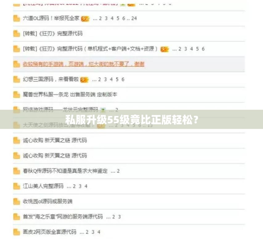 私服升级55级竟比正版轻松? 私服升级55级竟比正版轻松?