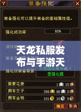 天龙私服发布与手游天山实战技巧解析 天龙私服发布与手游天山实战技巧解析