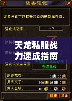 天龙私服战力速成指南,发布网精选技巧 天龙私服战力速成指南,发布网精选技巧