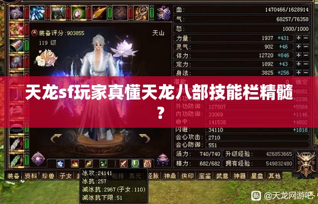 天龙sf玩家真懂天龙八部技能栏精髓? 天龙sf玩家真懂天龙八部技能栏精髓?