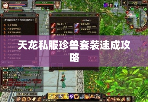 天龙私服珍兽套装速成攻略 天龙私服珍兽套装速成攻略