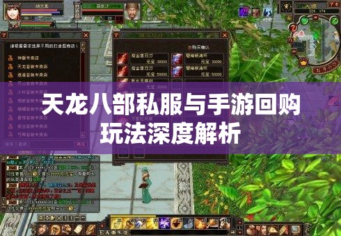 天龙八部私服与手游回购玩法深度解析 天龙八部私服与手游回购玩法深度解析